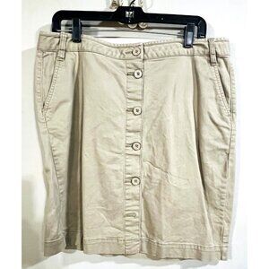 Canyon River Blues Womens Tan Mini Skirt 14 Slash Pockets Button Front
